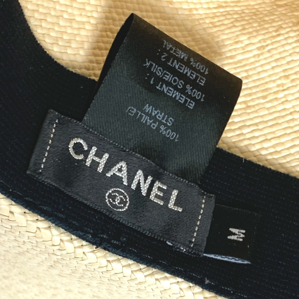 CHANEL CC ココマーク グログランリボン 19V ハット ストローハット 帽子 ストロー レディース - brandshop-reference