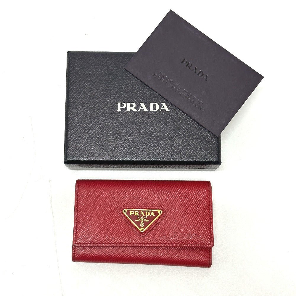 PRADA 1M0222 トライアングルロゴ 三角ロゴ プレート 6連 鍵 キー