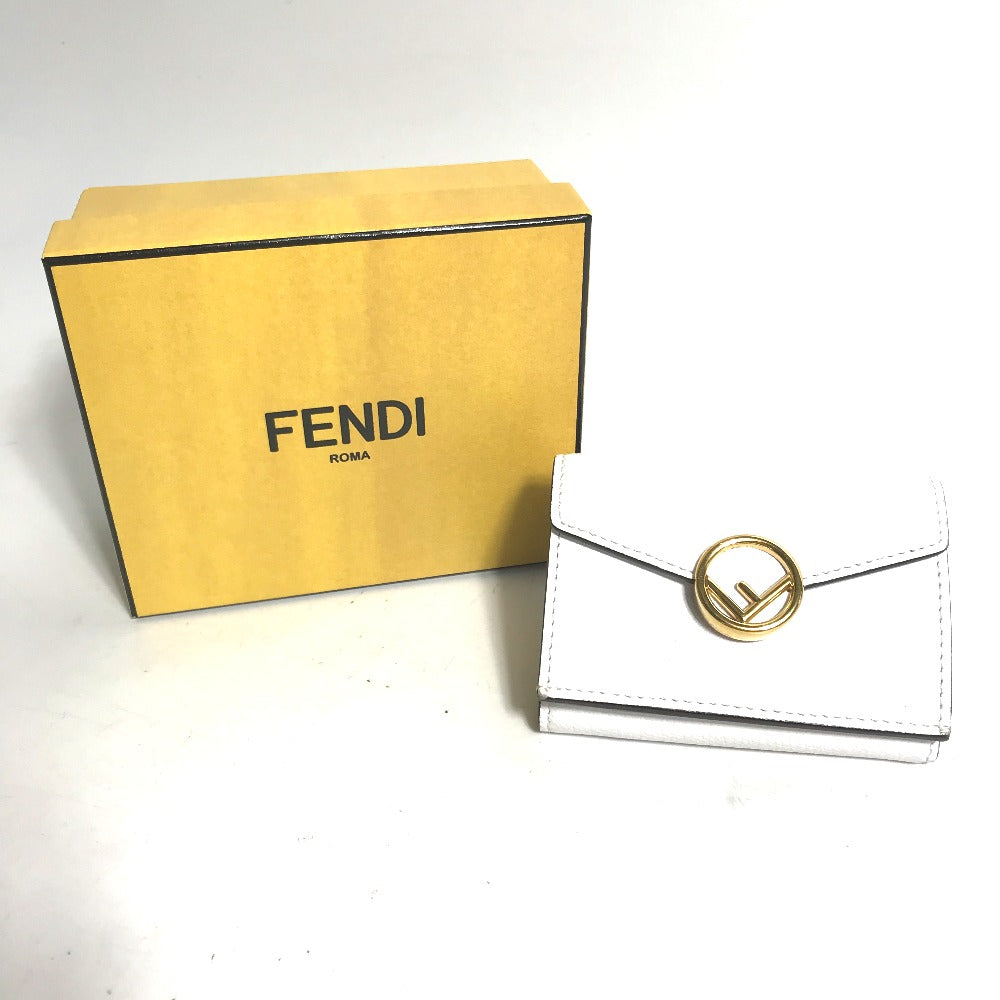 FENDI 8M0395 ロゴ ミニ コンパクトウォレット 3つ折り財布 レザー レディース - brandshop-reference