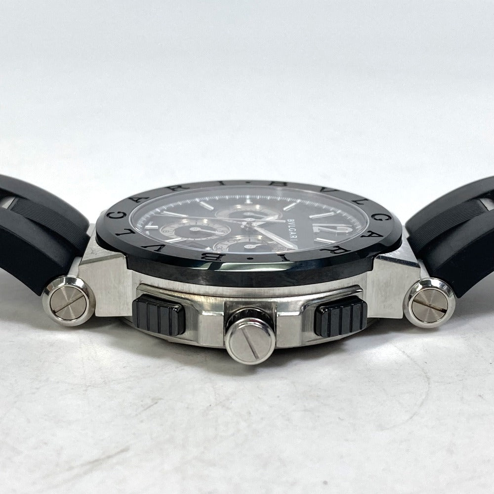 BVLGARI DG42SCCH クロノグラフ ディアゴノ セラミック 自動巻き デイト 腕時計 SS メンズ - brandshop-reference