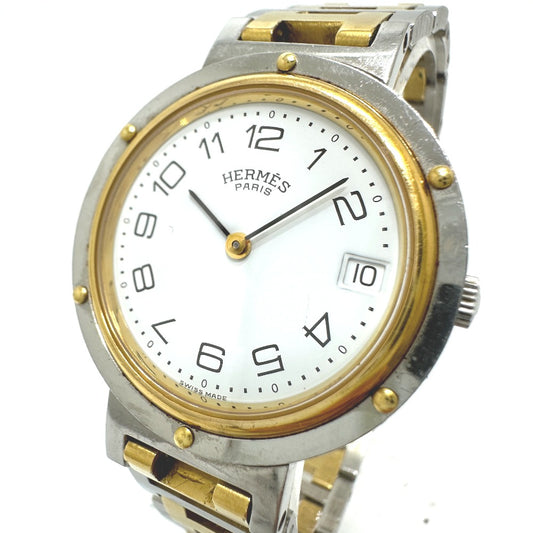 HERMES クリッパー クォーツ デイト 腕時計 SS/GP メンズ - brandshop-reference