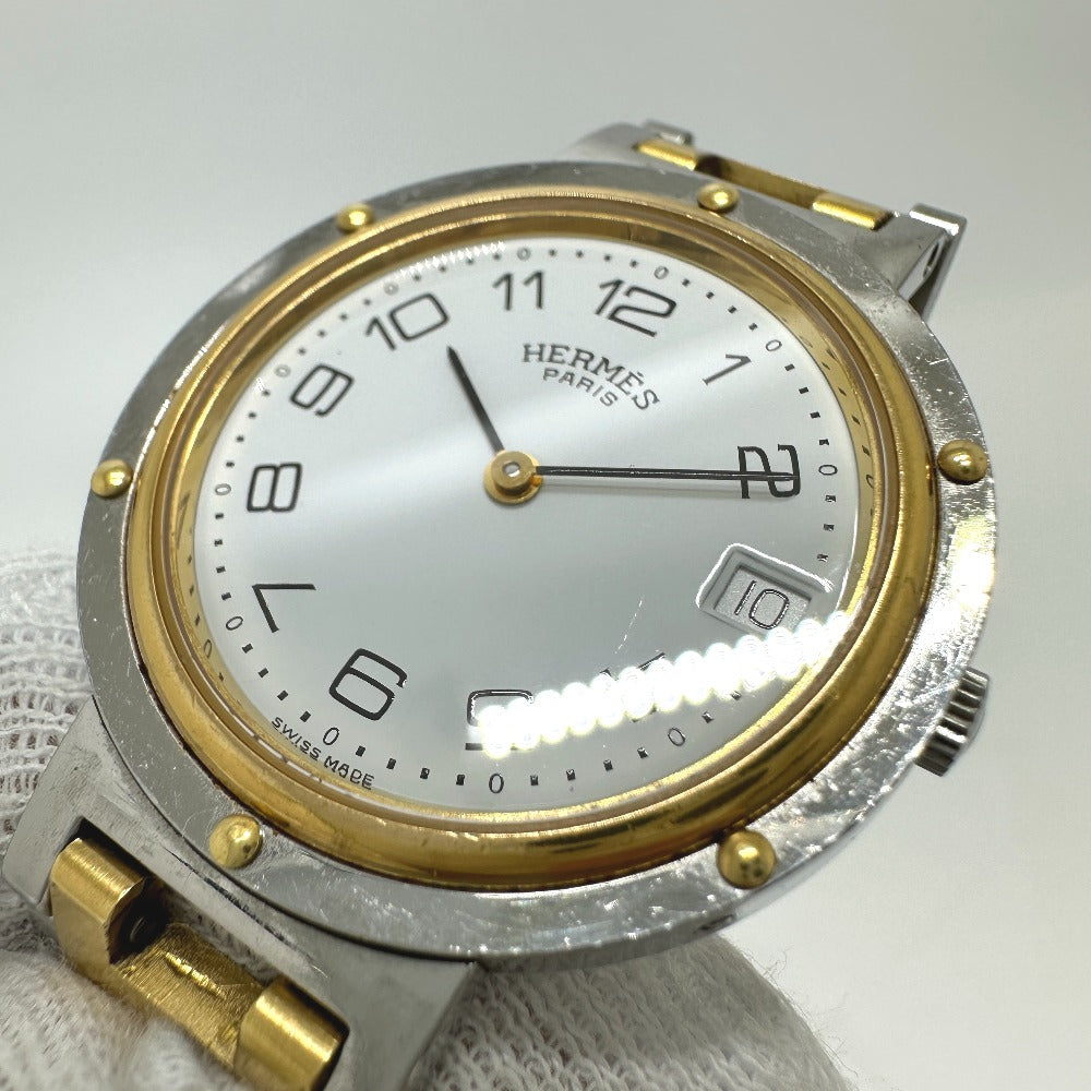 HERMES クリッパー クォーツ デイト 腕時計 SS/GP メンズ - brandshop-reference