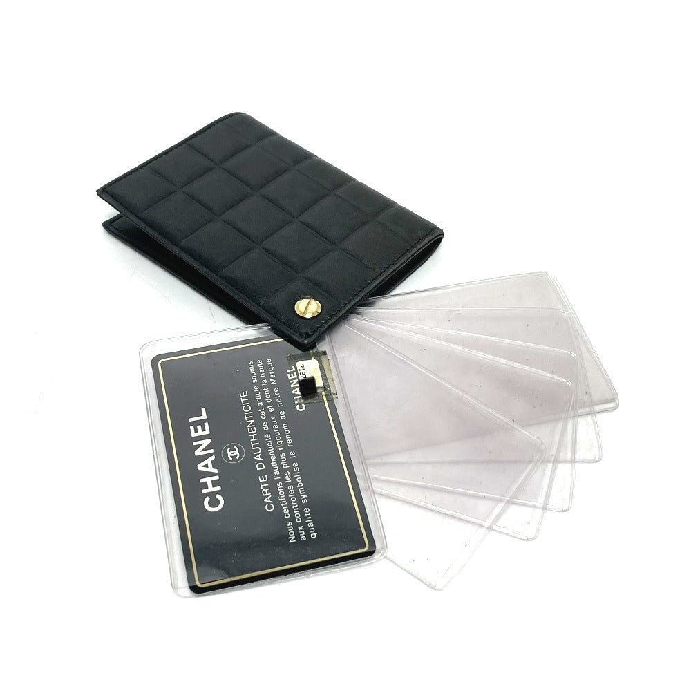 CHANEL CCココマーク チョコバー カードホルダー スライドホルダー カードケース ラムスキン レディース - brandshop-reference