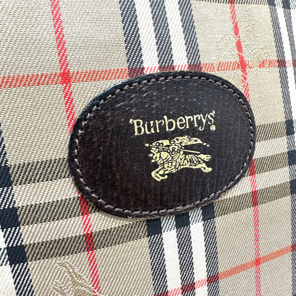 BURBERRY チェック メイクポーチ 化粧ポーチ ポーチ キャンバス/レザー メンズ - brandshop-reference