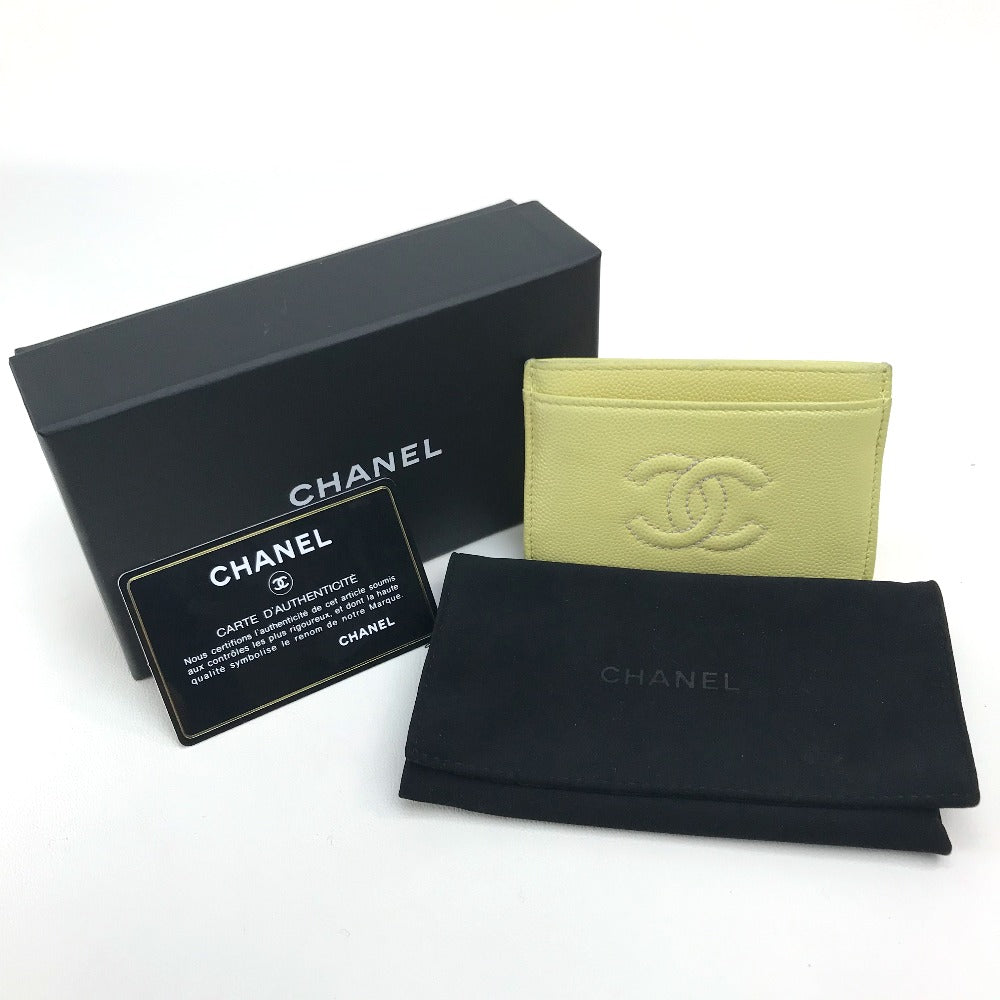CHANEL CC ココマーク ステッチ 定期入れ カードケース キャビアスキン レディース - brandshop-reference