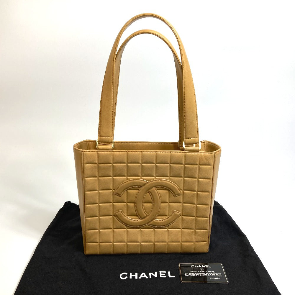 CHANEL A17809 CCココマーク チョコバー セミショルダー ハンドバッグ 肩掛け トートバッグ カーフスキン レディース - brandshop-reference