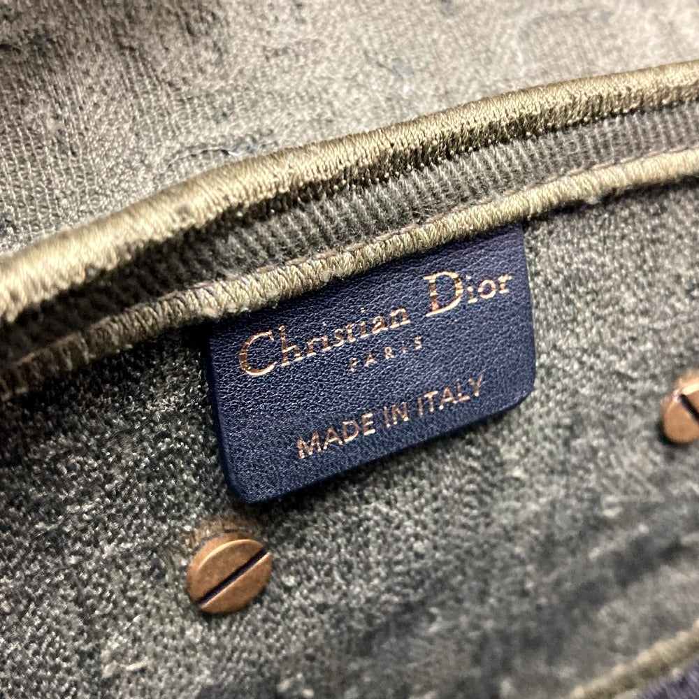 Christian Dior オブリーク SADDLE サドルバッグ エンブロイダリー 肩掛けショルダー ハンドバッグ キャンバス レディース - brandshop-reference