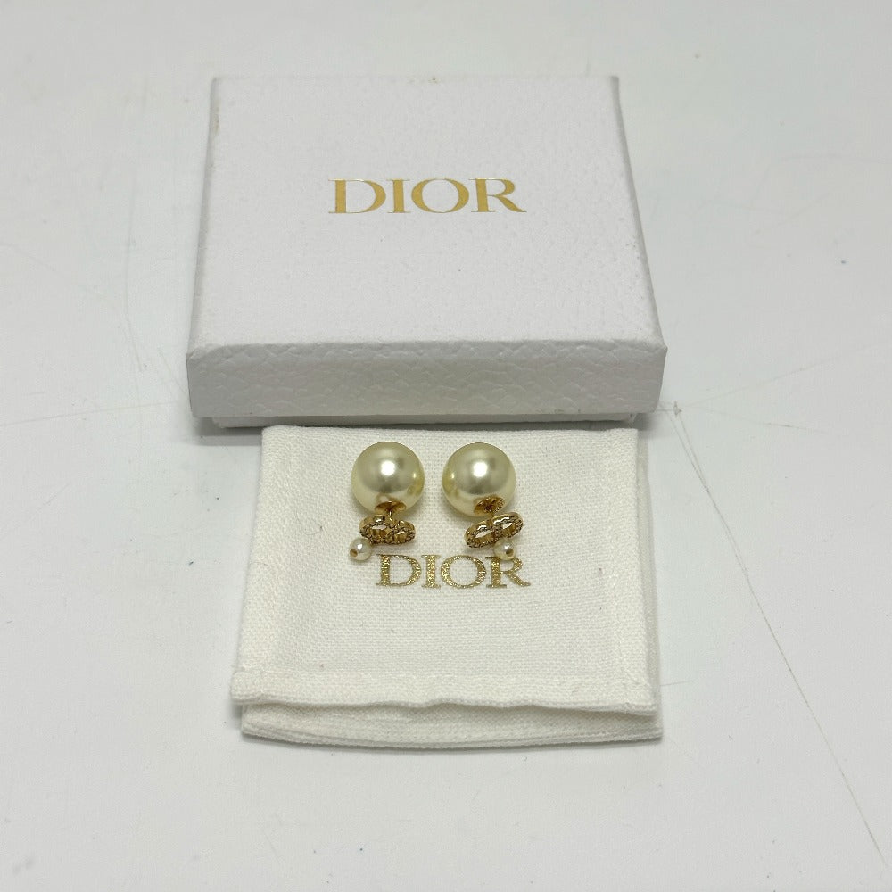 Dior ロゴ CD トライバル フェイクパール ストーン ピアス GP レディース - brandshop-reference