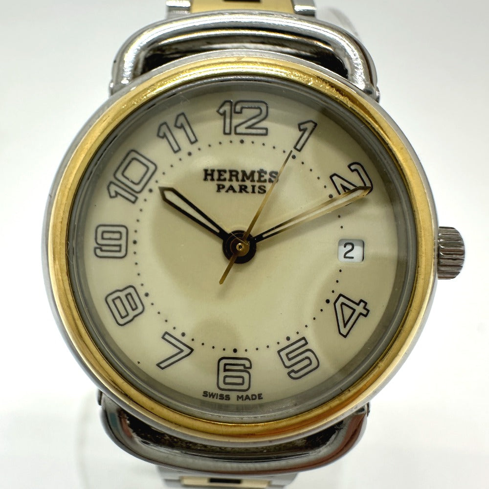HERMES PU2.220 プルマン クォーツ デイト 腕時計 SS/GP レディース - brandshop-reference