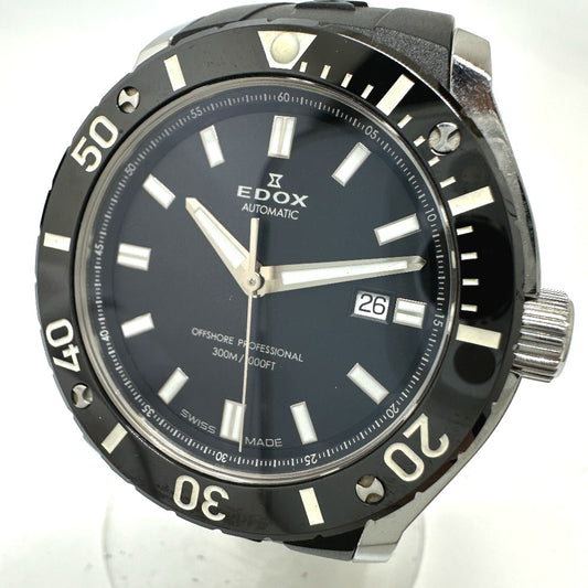 EDOX 80088 クラスワン オフショア プロフェッショナル 自動巻き デイト 腕時計 SS メンズ - brandshop-reference