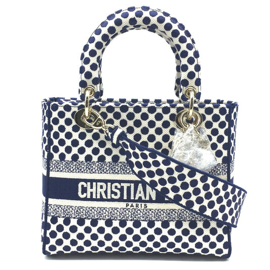 Christian Dior レディディオール ディーライト エンブロイダリー  カバン 2WAY ミディアムバッグ ハンドバッグ キャンバス レディース - brandshop-reference