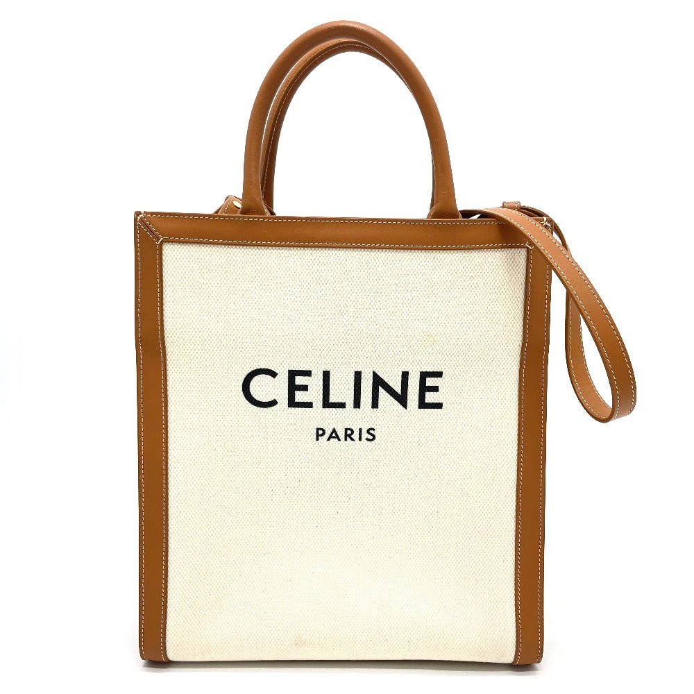 CELINE 192082BNZ.02NT バーティカル カバ スモール 2WAY トートバッグ ショルダーバッグ レザー/キャンバス レディース - brandshop-reference