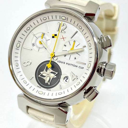 LOUIS VUITTON Q132C クロノグラフ タンブール ラブリーカップMM クオーツ 腕時計 SS レディース - brandshop-reference