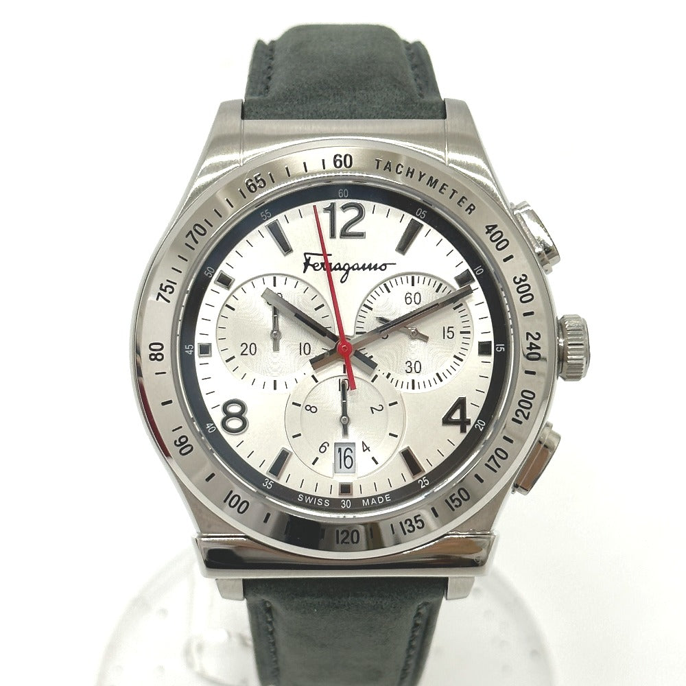 Salvatore Ferragamo SFDK006 クロノグラフ フェラガモ1898 クォーツ デイト 腕時計 SS メンズ - brandshop-reference