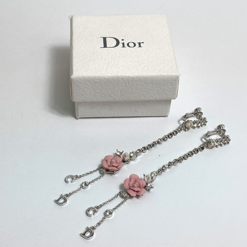Dior フラワー ローズ クリスタル アクセサリー イヤリング メタル レディース - brandshop-reference