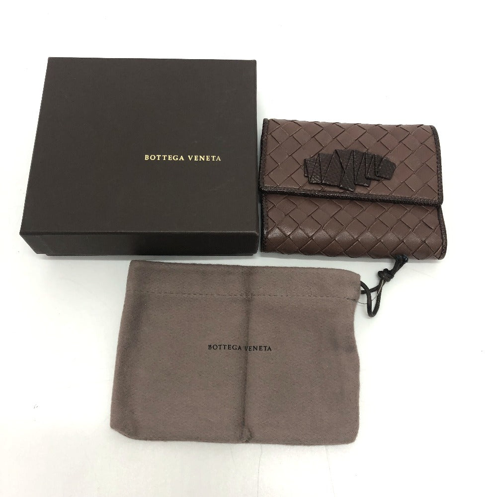 BOTTEGA VENETA イントレチャート コンパクトウォレット サイフ 3つ折り財布 レザー レディース |  brandshop-reference