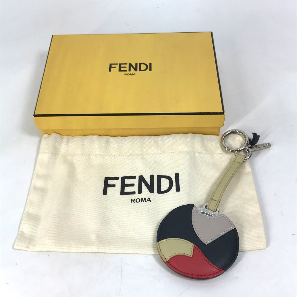 FENDI 7AR455  ミラー付き 鏡 キーホルダー キーリング 小物 アクセサリー バッグチャーム レザー レディース - brandshop-reference