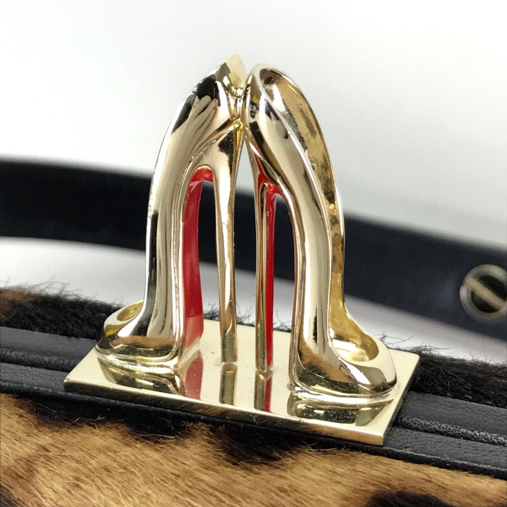 Christian Louboutin 3110421 レオパード 豹柄 ヒョウ柄 DANCING QUEEN CLUTCH PONY LUX ウエストポーチ ベルトバッグ ヒップバッグ・ウエストバッグ レザー/ハラコ レディース - brandshop-reference