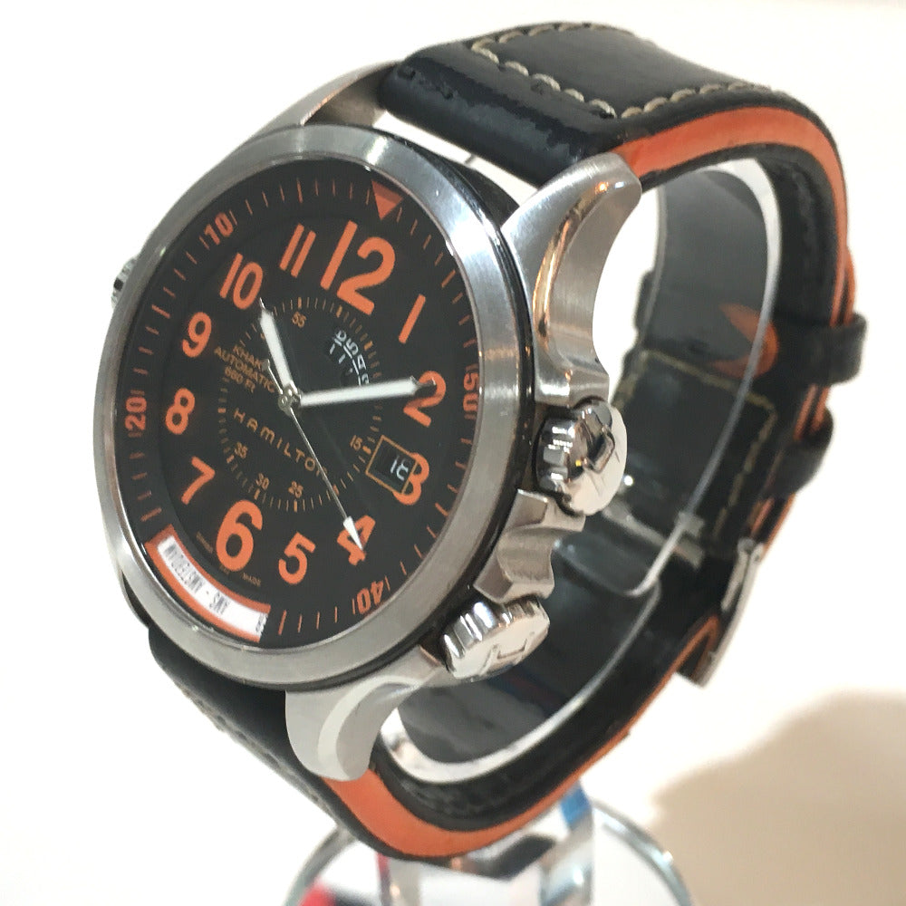HAMILTON Ｈ776950 エアレースGMT カーキ 自動巻き デイト 裏スケ 腕時計 SS メンズ - brandshop-reference